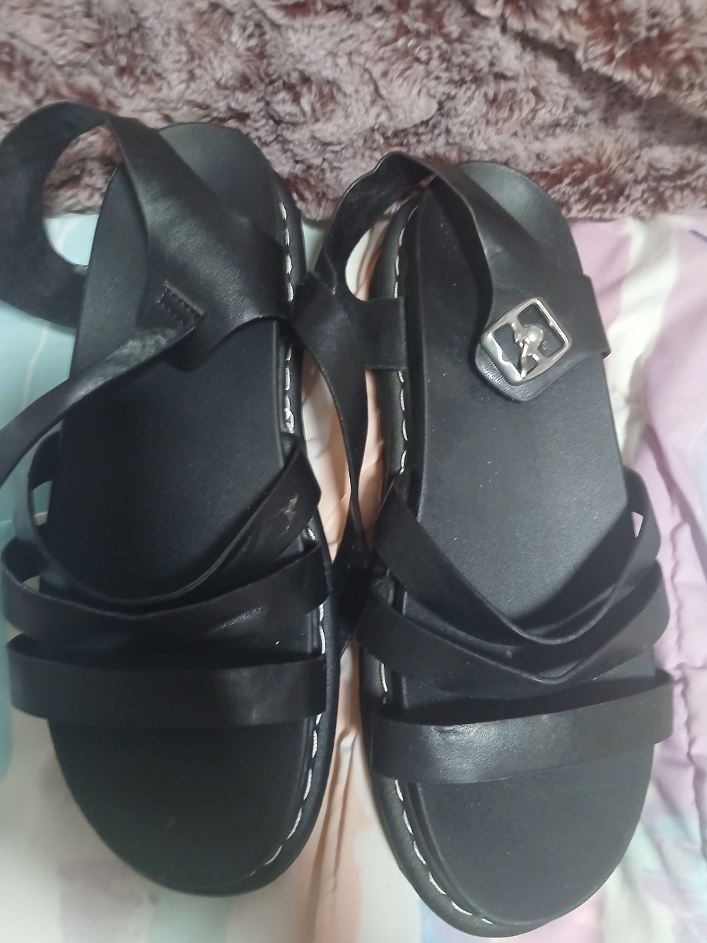 Black Strappy Women's Sandals